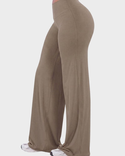 High-Waist Solid & Leopard Flare Pants